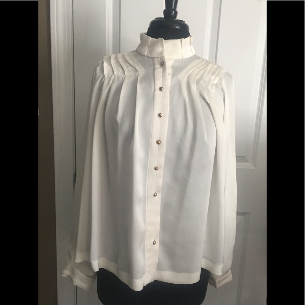 Gorgeous blouse - cream/ivory and gold